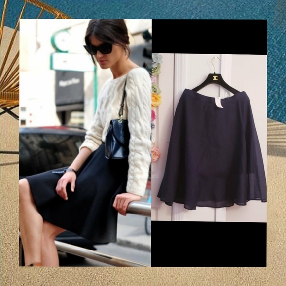 Club Monaco Dresses & Skirts - $150 NWT CLUB MONACO Women's Navy Black Mini Skirt 12 Sheer High Rise A-line